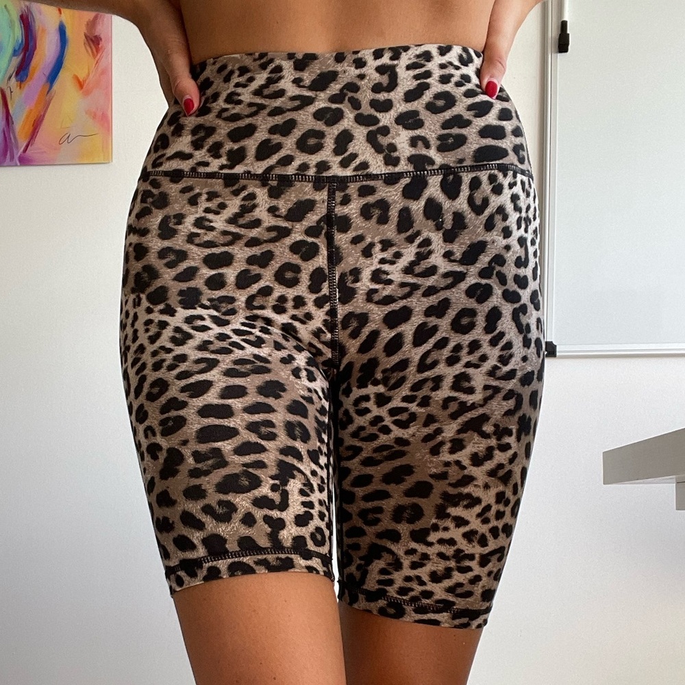 Spiritual Gangster Leopard Biker Shorts XS